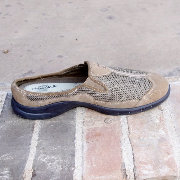 Nature Walk Reflex Tan Brown Leather Mesh Slip On Mule Comfort Shoes Size 9 - Picture 5 of 8